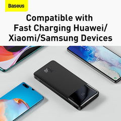 Baseus Bipow 10K 15W 4-Port Power Bank with Digital Display (Black)