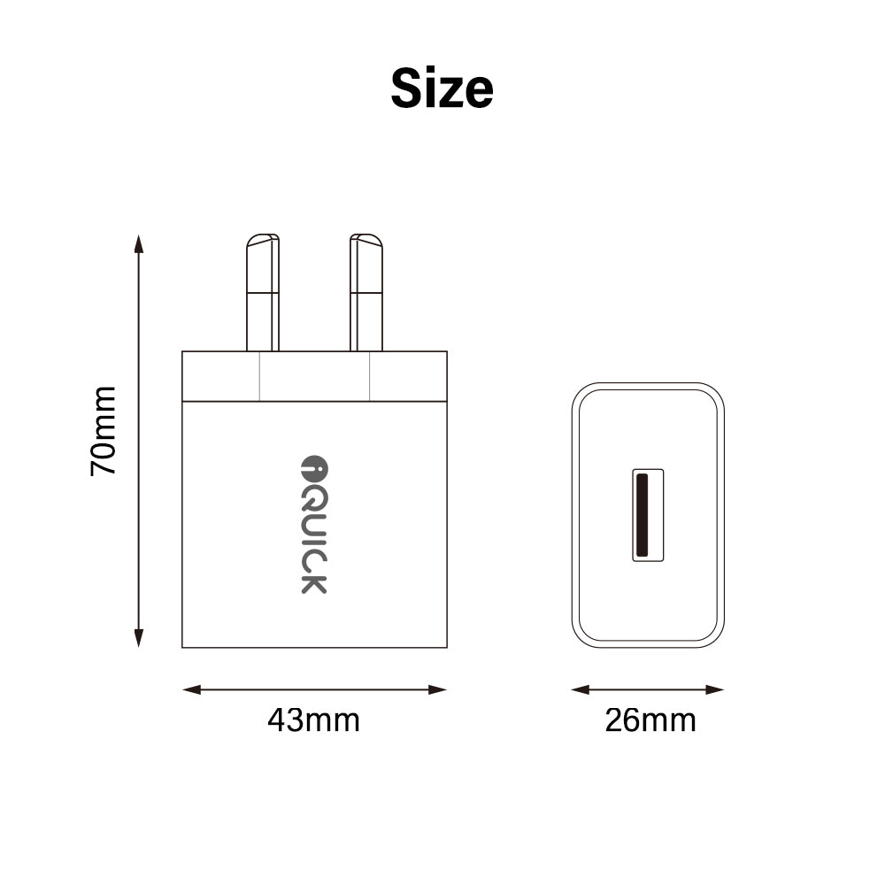 iQuick USB-A Charger 18W (White)
