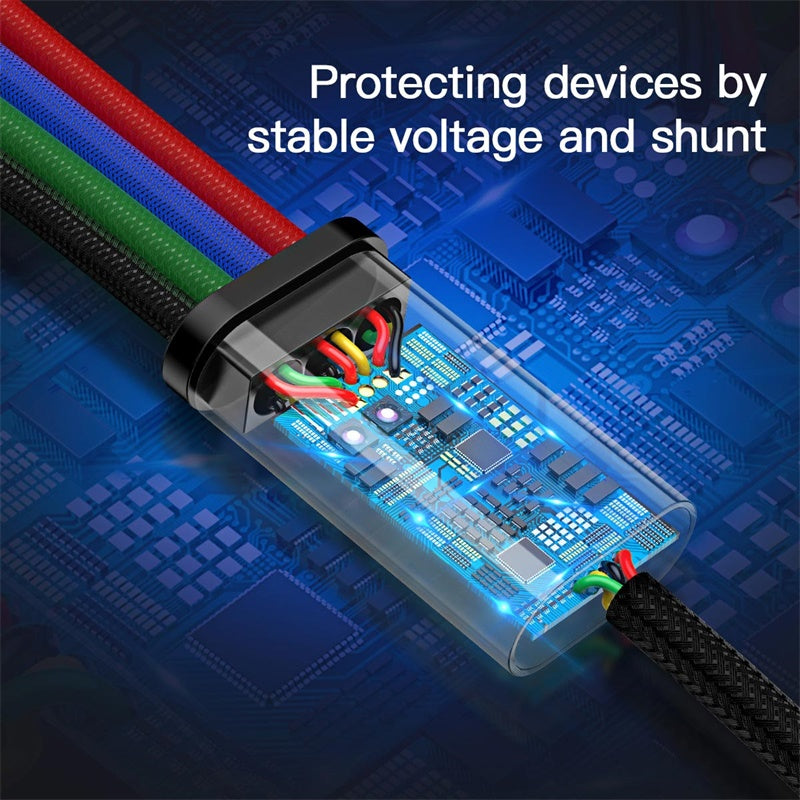 Baseus Fast 4-in-1 Cable For 3.5A 1.2m Black