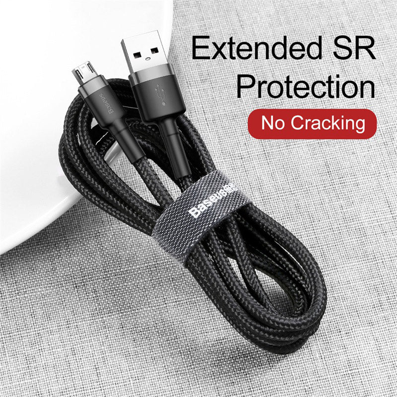 Baseus cafule Cable USB For Micro 2.4A 0.5m Gray+Black