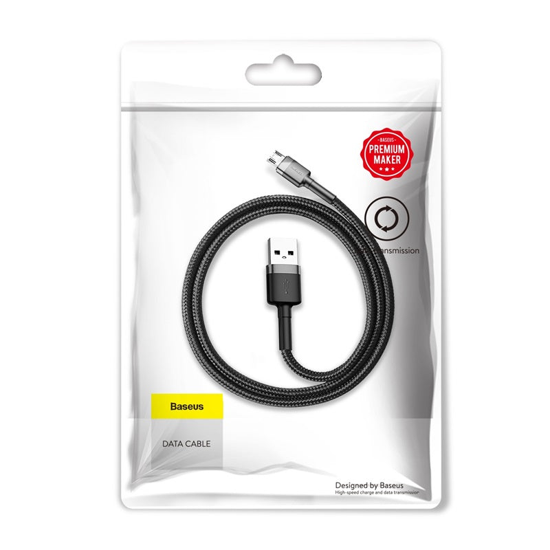 Baseus cafule Cable USB For Micro 2.4A 0.5m Gray+Black