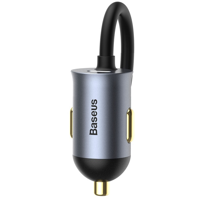 Baseus Share Together PPS Multi-port Fast Charging Car Charger with Extension Cord 120W 2U+2C-Gray