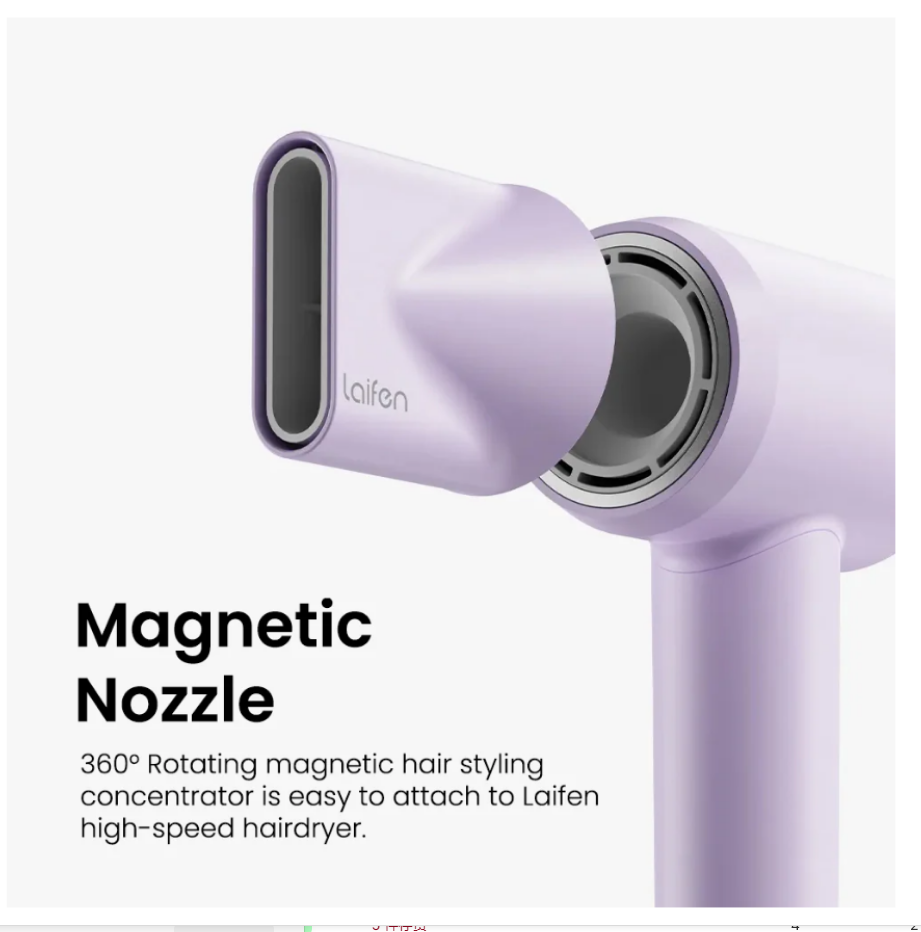 Laifen SE High Speed Hair Dryer + Nozzles + Wall Mount Bundle