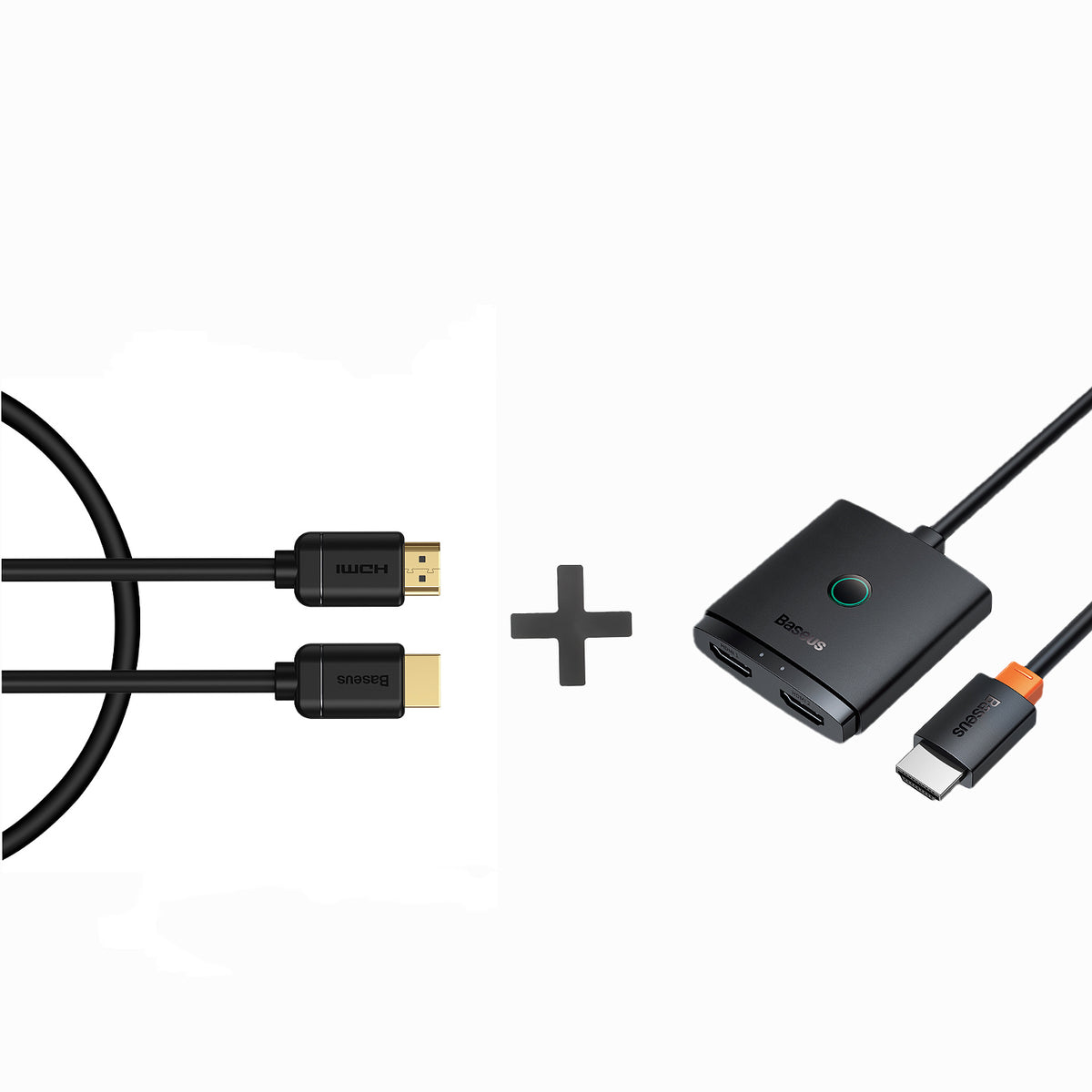 Baseus HDMI 4K Cable + Baseus AirJoy 2-in-1 Bidirectional HDMI Switch | Multi-Device One-Cable Switching Bundle