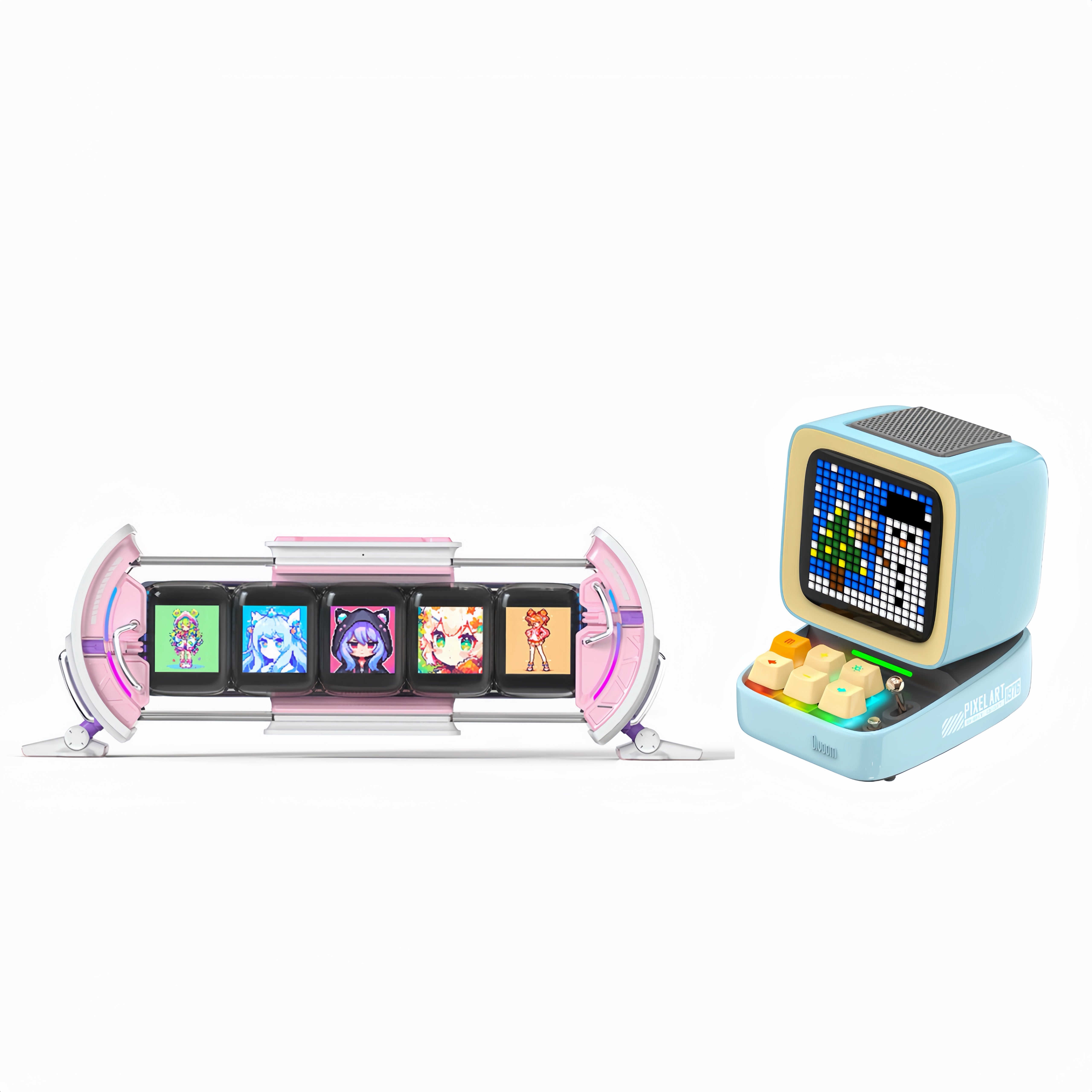 Divoom TimeGate + Ditoo-Pro Speaker Bundle – Retro Pixel Art Display Set | AU Stock