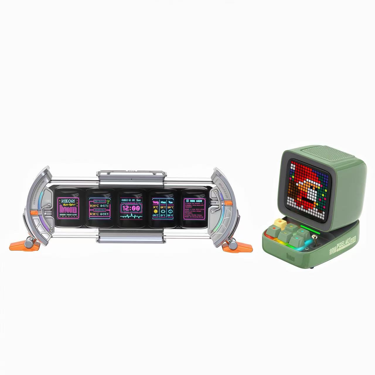 Divoom TimeGate + Ditoo-Pro Speaker Bundle – Retro Pixel Art Display Set | AU Stock