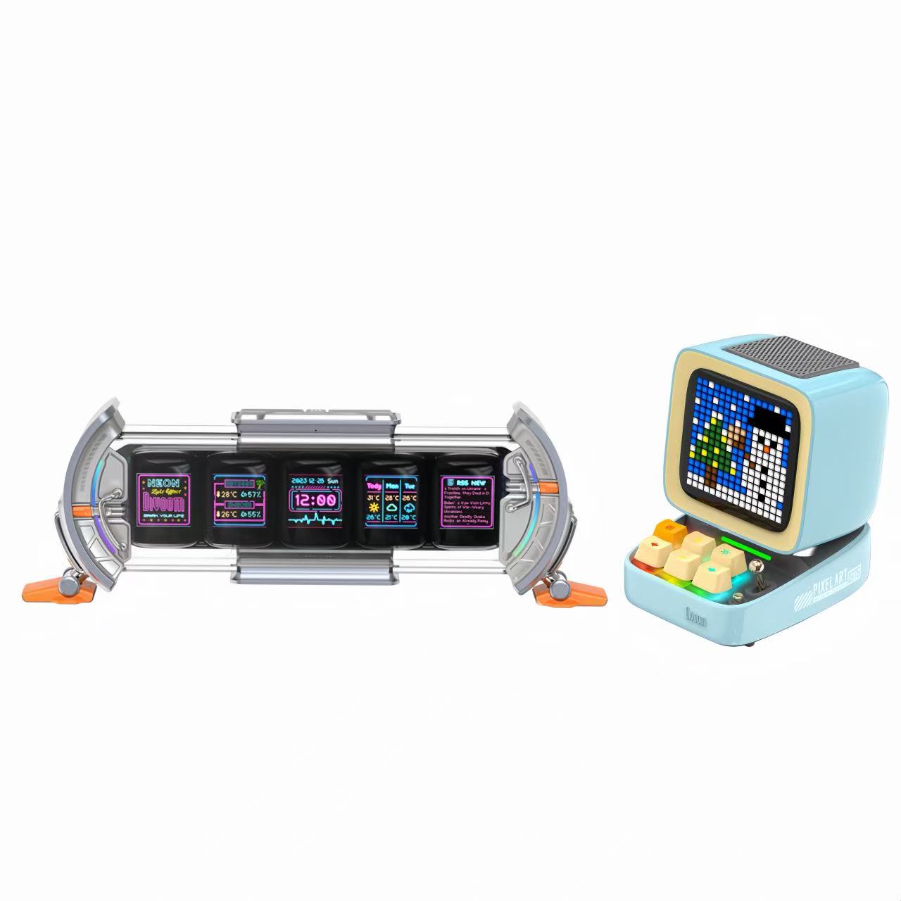 Divoom TimeGate + Ditoo-Pro Speaker Bundle – Retro Pixel Art Display Set | AU Stock