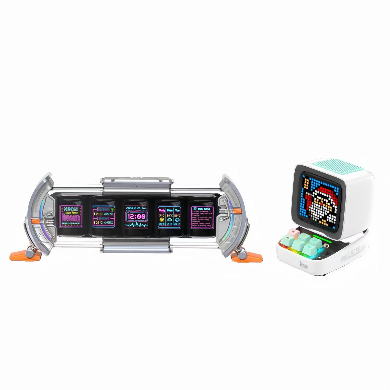 Divoom TimeGate + Ditoo-Pro Speaker Bundle – Retro Pixel Art Display Set | AU Stock