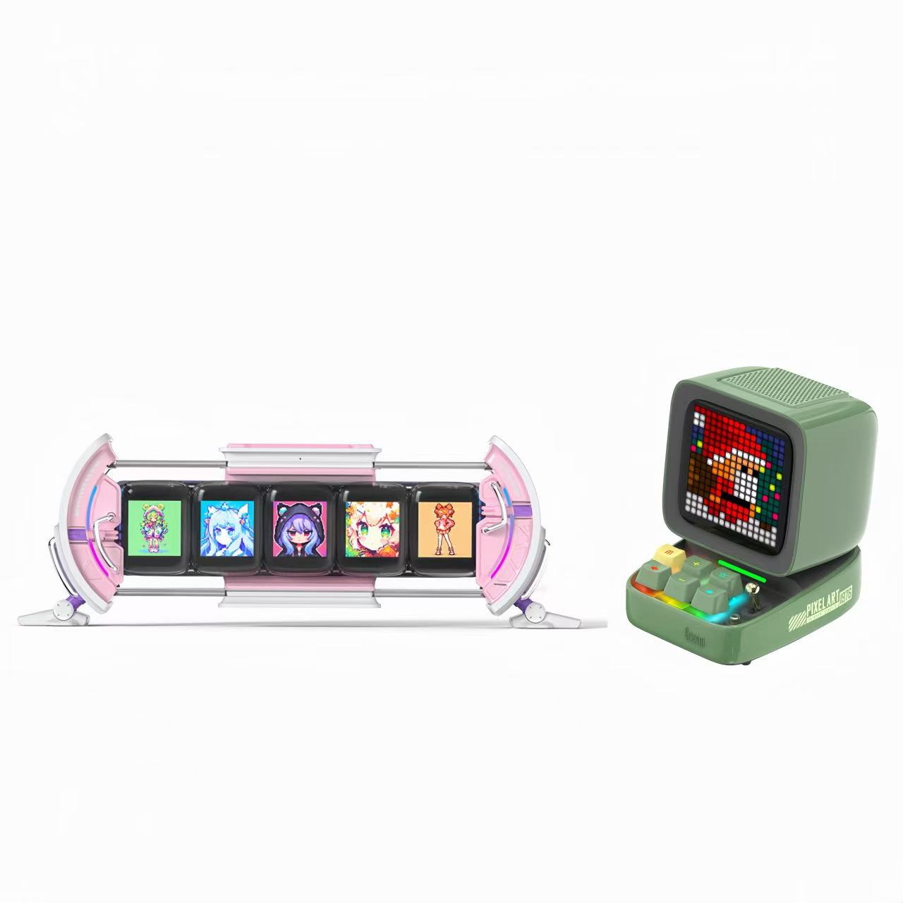 Divoom TimeGate + Ditoo-Pro Speaker Bundle – Retro Pixel Art Display Set | AU Stock