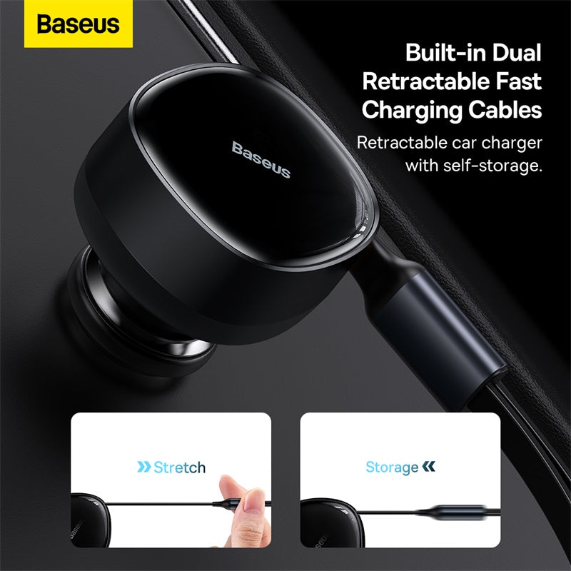 Baseus Enjoyment Pro 2-in-1 Car Charger (Black) - C+L