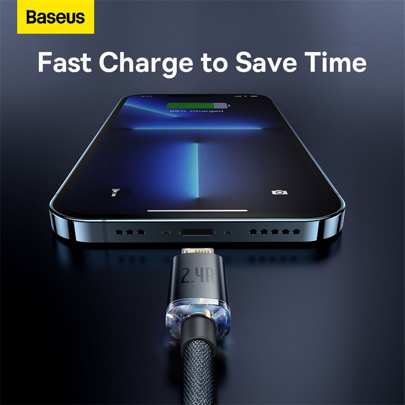 Baseus Crystal Shine Series USB-A to Lightning Charging Cable 2M Black