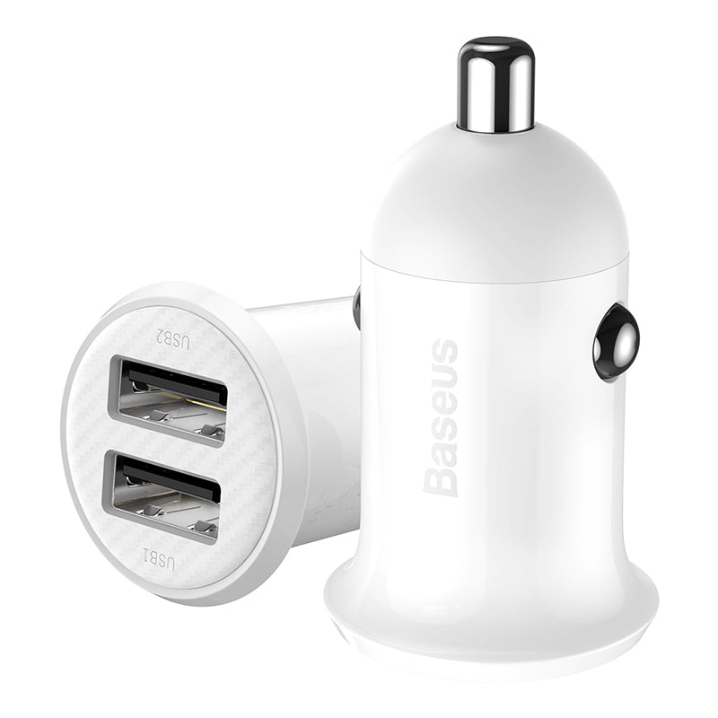 Baseus Grain Pro Car Charger (Black/White) - 2A