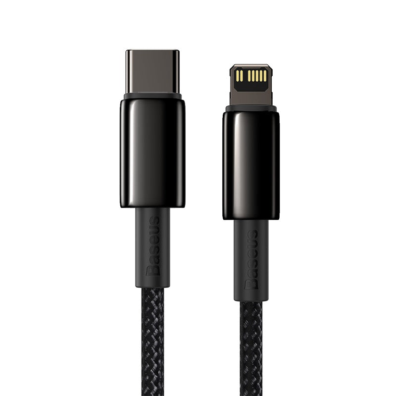 Baseus Tungsten Gold Fast Charging USB-C to ip Data Cable Black