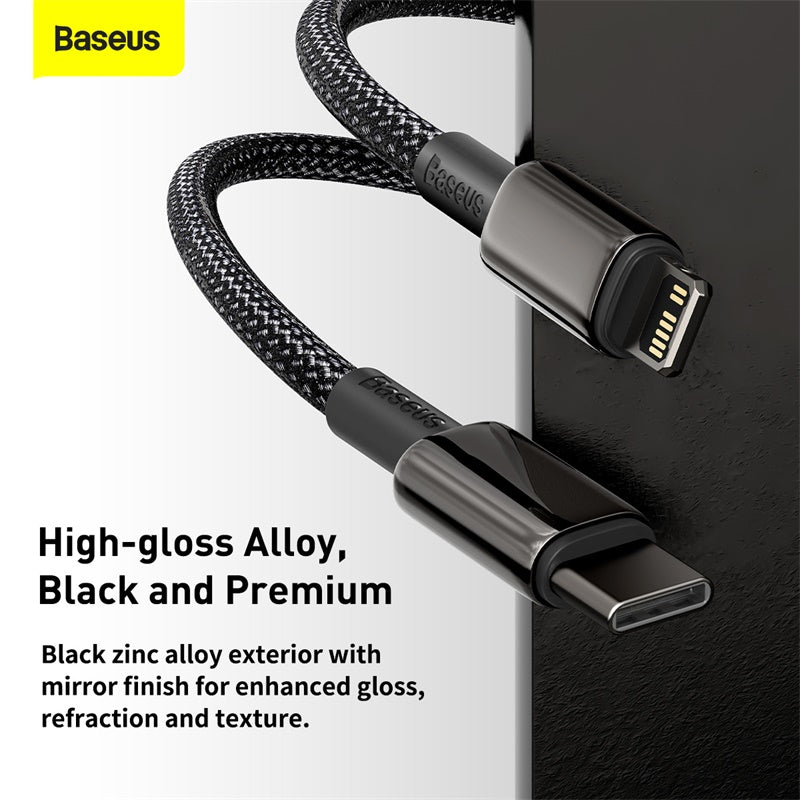 Baseus Tungsten Gold Fast Charging USB-C to ip Data Cable Black