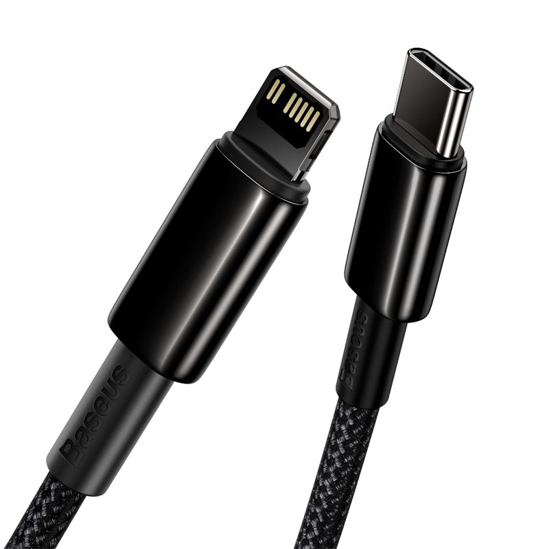 Baseus Tungsten Gold Fast Charging USB-C to ip Data Cable Black