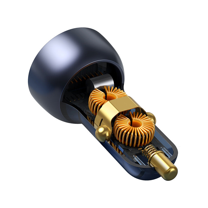 Baseus Particular Digital Display QC+PPS Dual Quick Charger Car Charger 65W Dark Gray