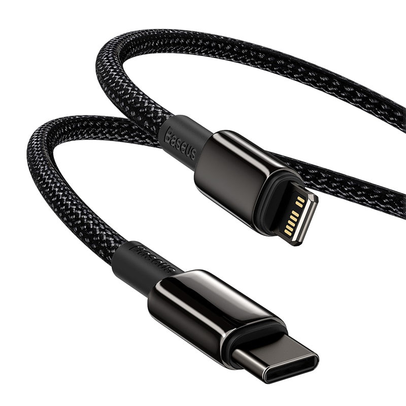 Baseus Tungsten Gold Fast Charging USB-C to ip Data Cable Black