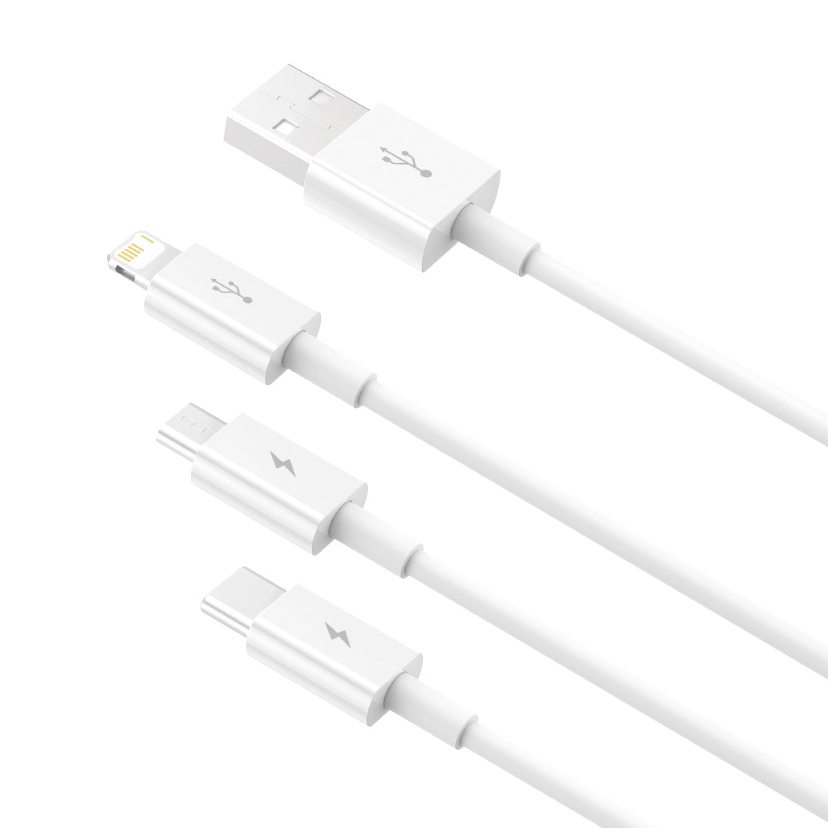 Baseus Superior Series USB-A to M+L+C Charging Cable White