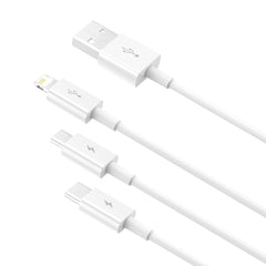 Baseus Superior Series USB-A to M+L+C Charging Cable White