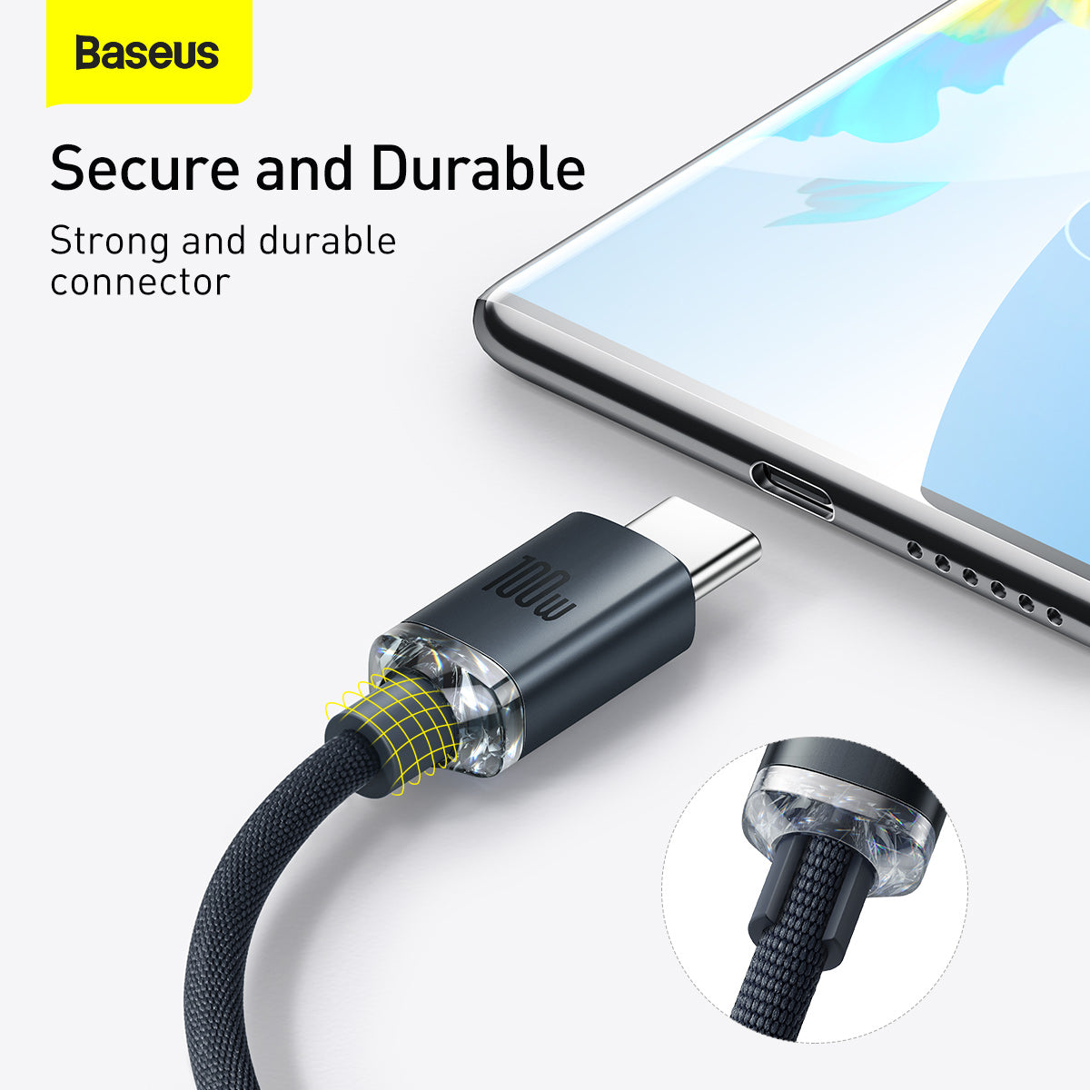 Baseus Crystal Shine Series USB-A to Type-C Charging Cable 100W 2M Black