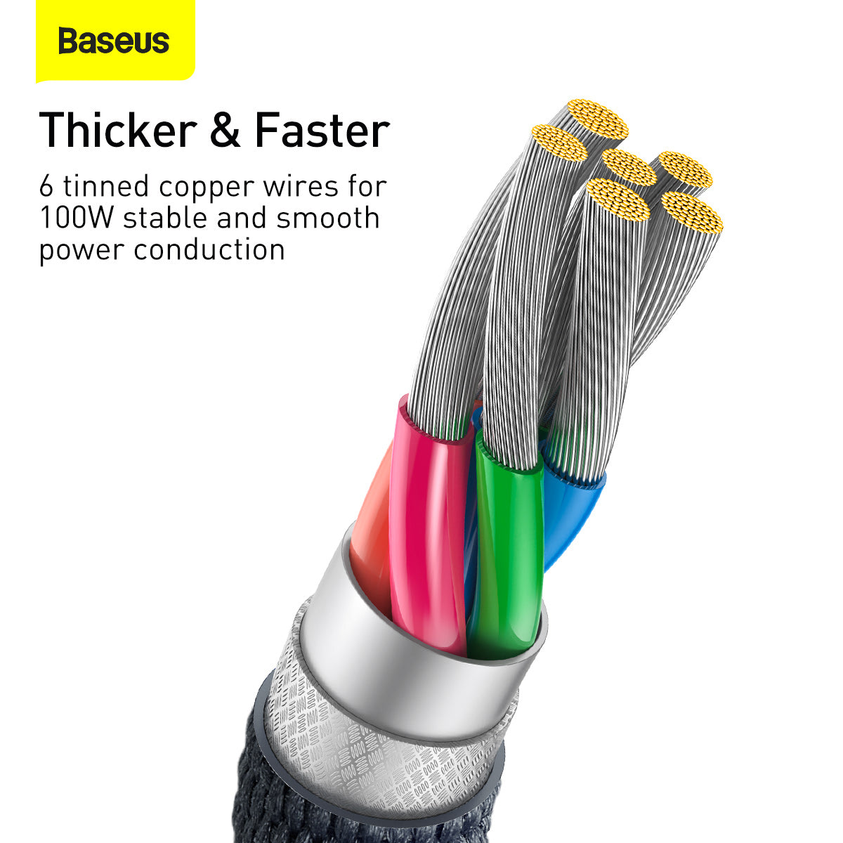 Baseus Crystal Shine Series USB-A to Type-C Charging Cable 100W 2M Black