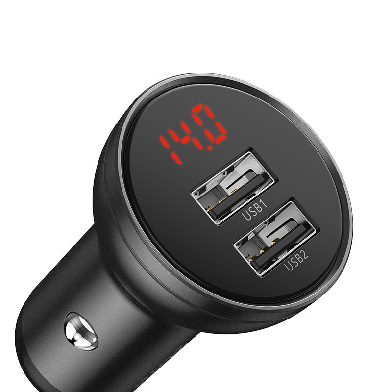 Baseus Digital Display Dual USB 4.8A Car Charger 24W