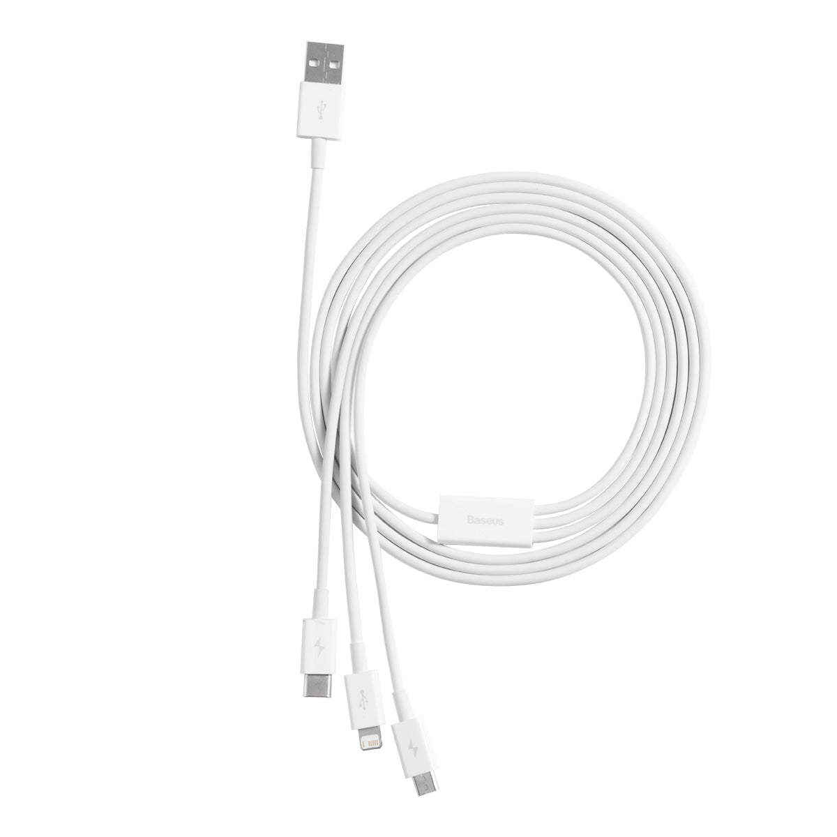 Baseus Superior Series USB-A to M+L+C Charging Cable White