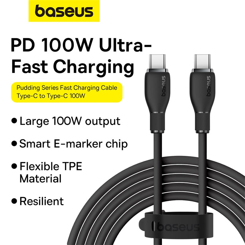 Baseus Pudding Series Type-C to Type-C Charging Cable 100W 1.2M