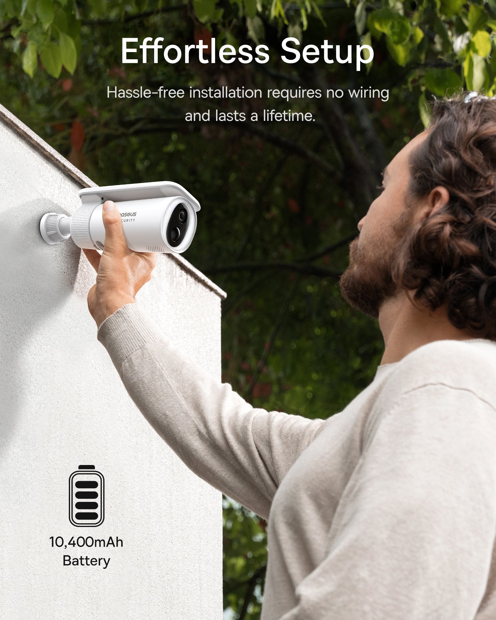 Baseus Security S1 Outdoor Camera 2K-White