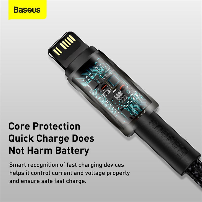 Baseus Tungsten Gold Fast Charging USB-C to ip Data Cable Black