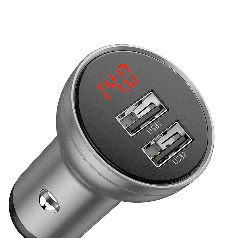 Baseus Digital Display Dual USB 4.8A Car Charger 24W