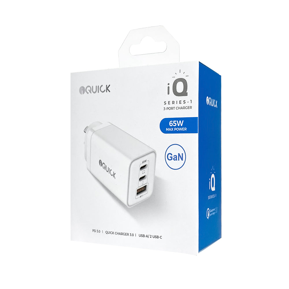 iQuick 3-Port Charger 65W (White)