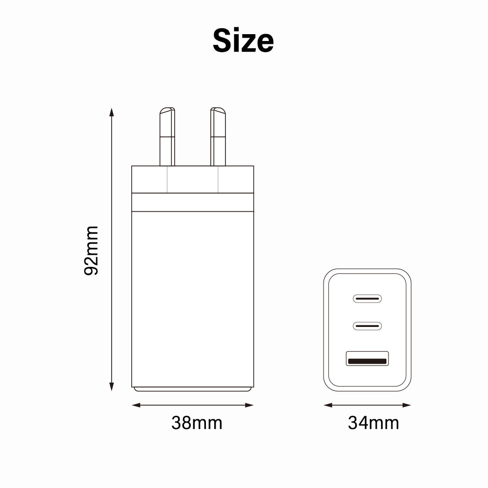 iQuick 3-Port Charger 65W (White)