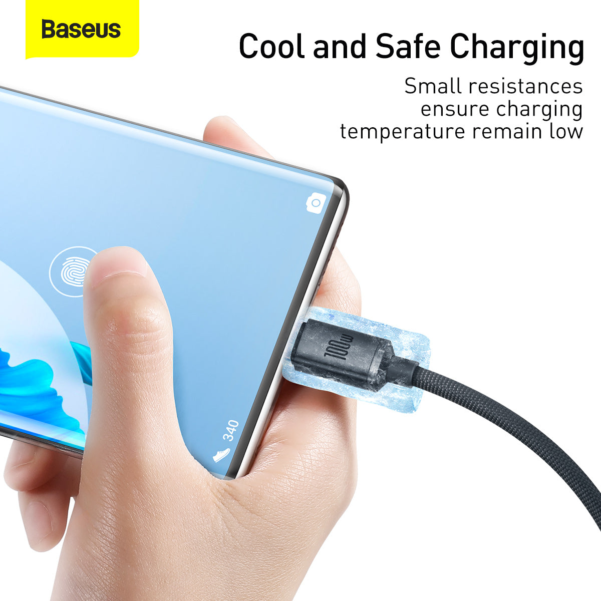 Baseus Crystal Shine Series USB-A to Type-C Charging Cable 100W 2M Black
