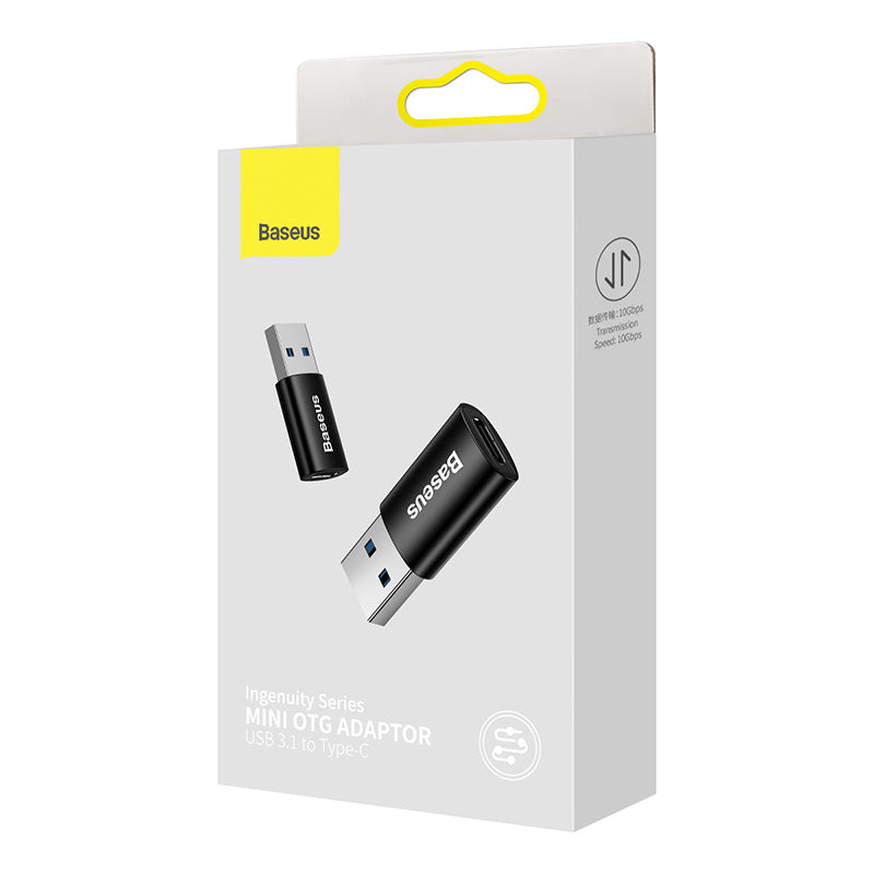 Baseus Ingenuity Series Mini OTG Adaptor USB 3.1 to Type-C  Black