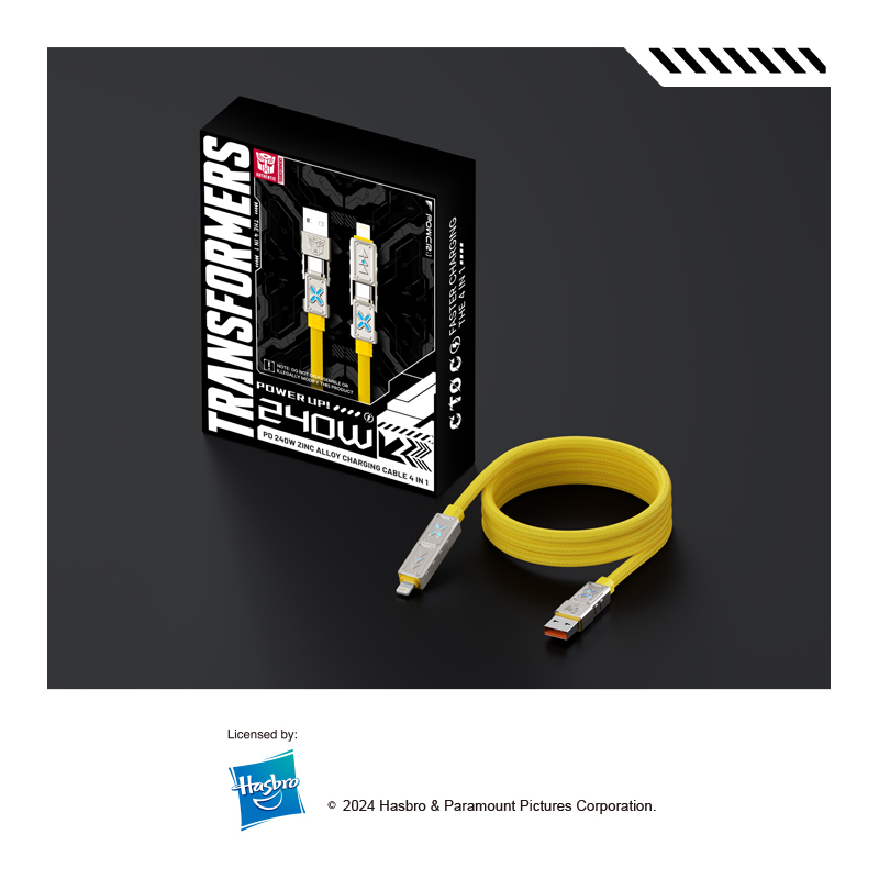 Transformers TF-A12 4-in-1 240W Fast Charging Cable with RGB Light