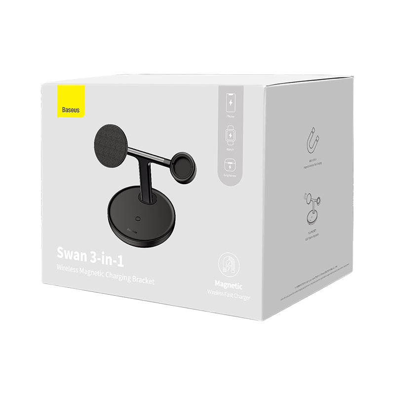 Baseus Swan 3-in-1 Magnetic Wireless Charging Station (Black)