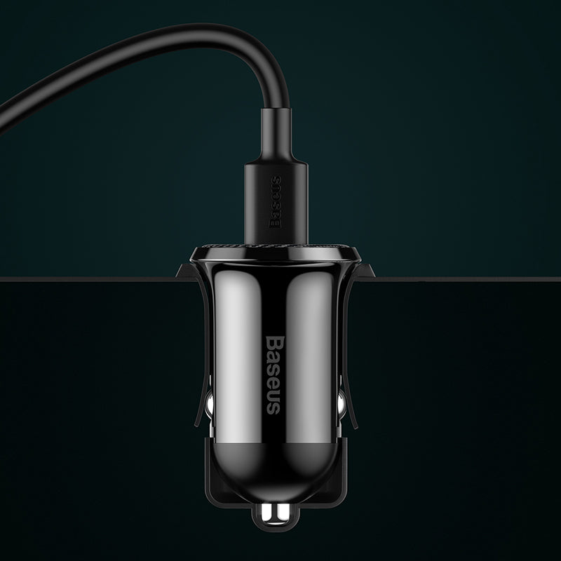 Baseus Grain Pro Car Charger (Black/White) - 2A