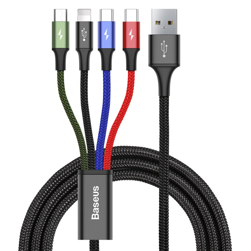 Baseus Fast 4-in-1 Cable For 3.5A 1.2m Black