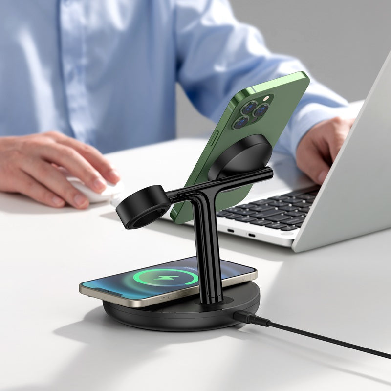 Baseus Swan 3-in-1 Magnetic Wireless Charging Station (Black)