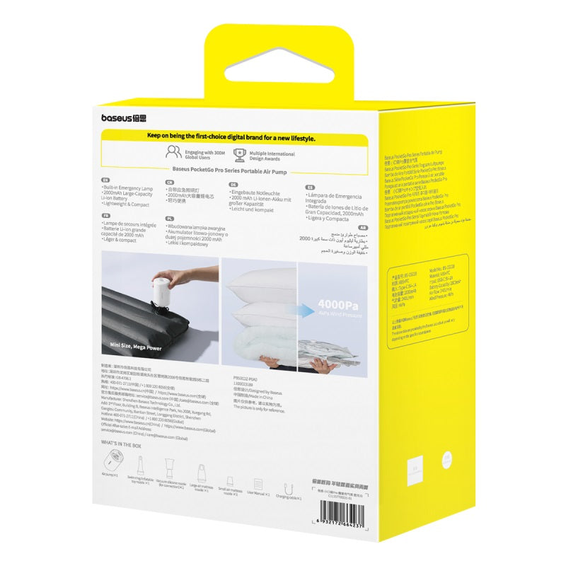 Baseus PocketGo Pro Series Portable Air Pump Stellar White