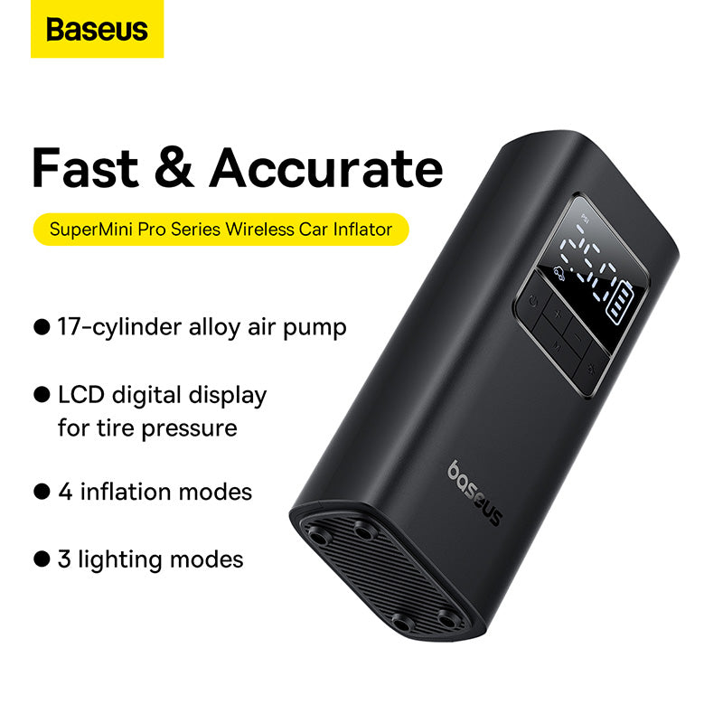 Baseus Super Mini Pro Series Wireless Car Inflator-Cluster Black