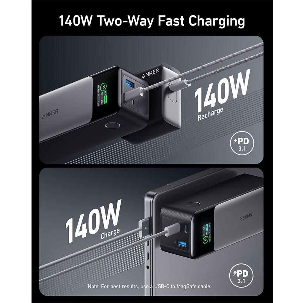 Anker 737 20K 140W 3-Port Laptop Power Bank with Digital Display