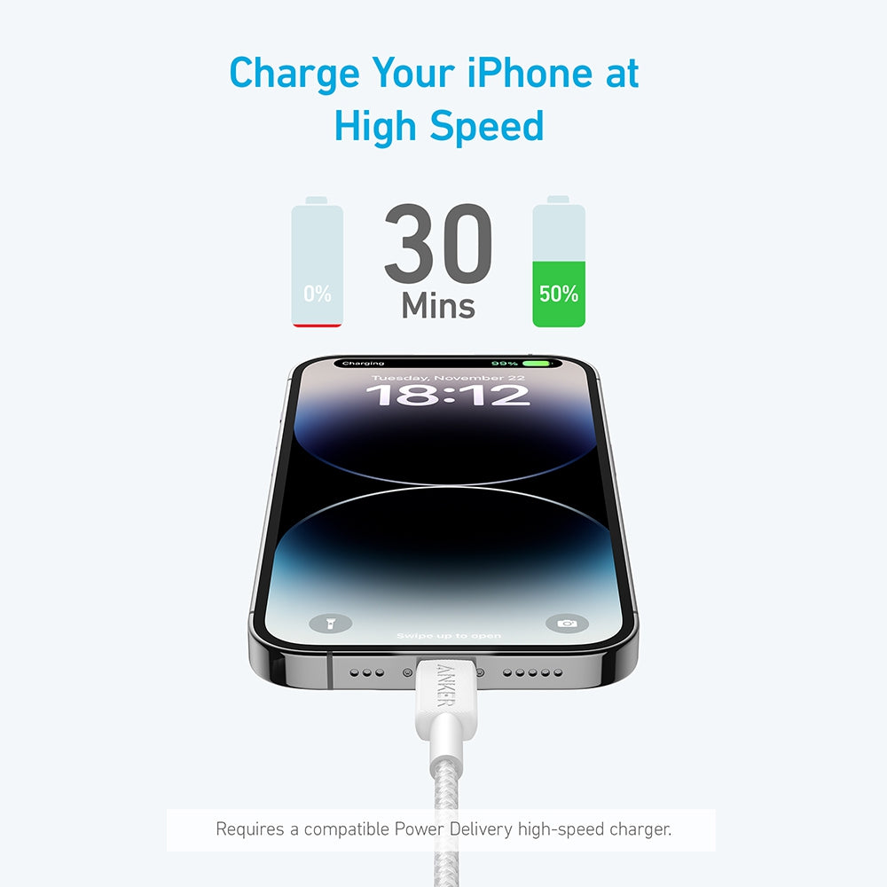 Anker 322 Type-C to Lightning Charging Cable 60W 1.8M
