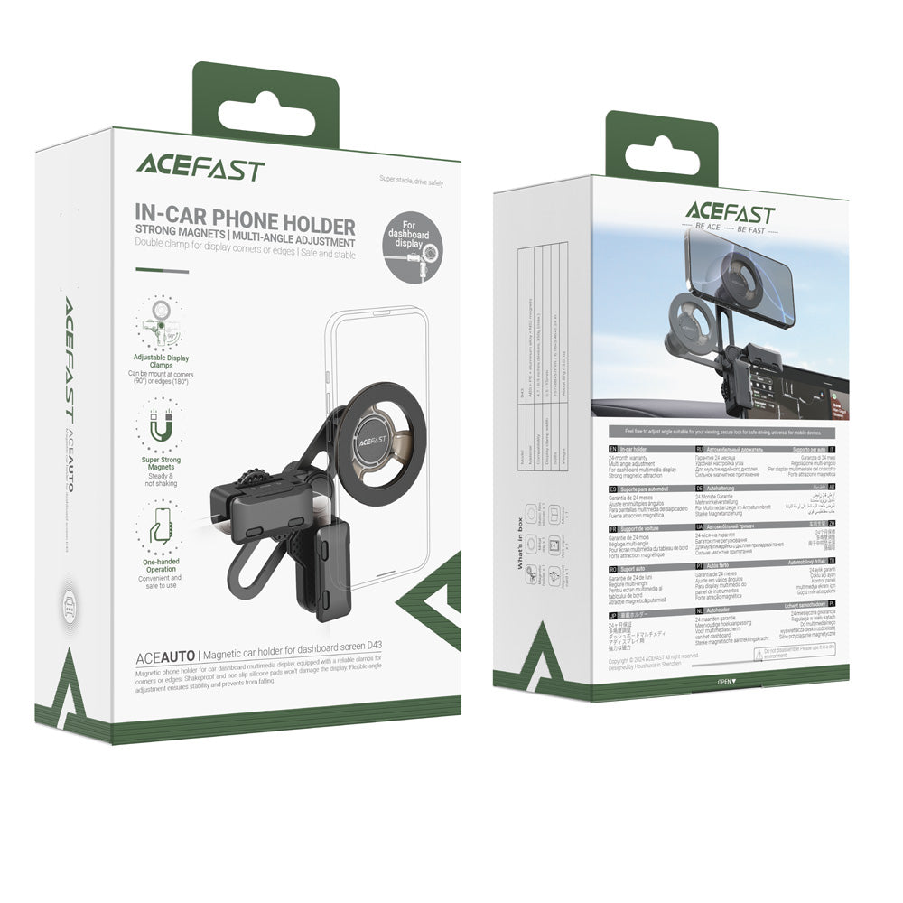 ACEFAST D43 Magnetic Dashboard Screen Car Phone Holder with N52 Magnets - Black