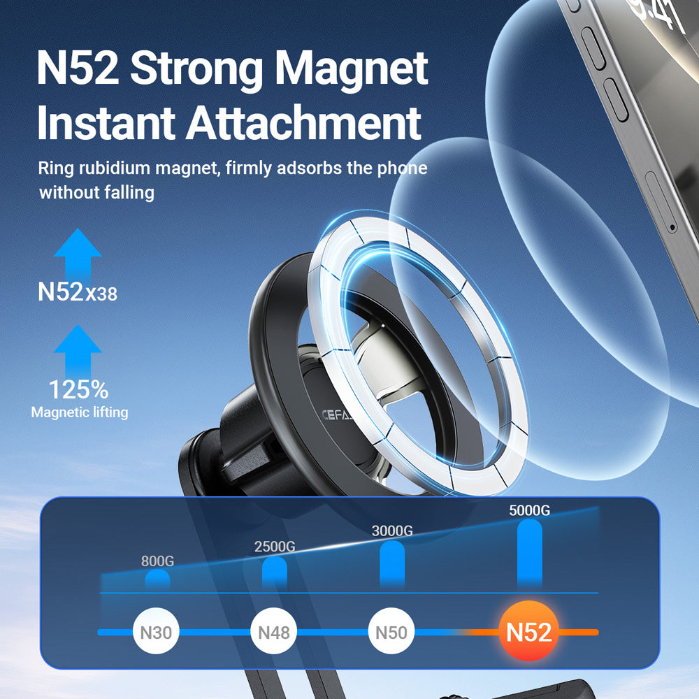 ACEFAST D43 Magnetic Dashboard Screen Car Phone Holder with N52 Magnets - Black