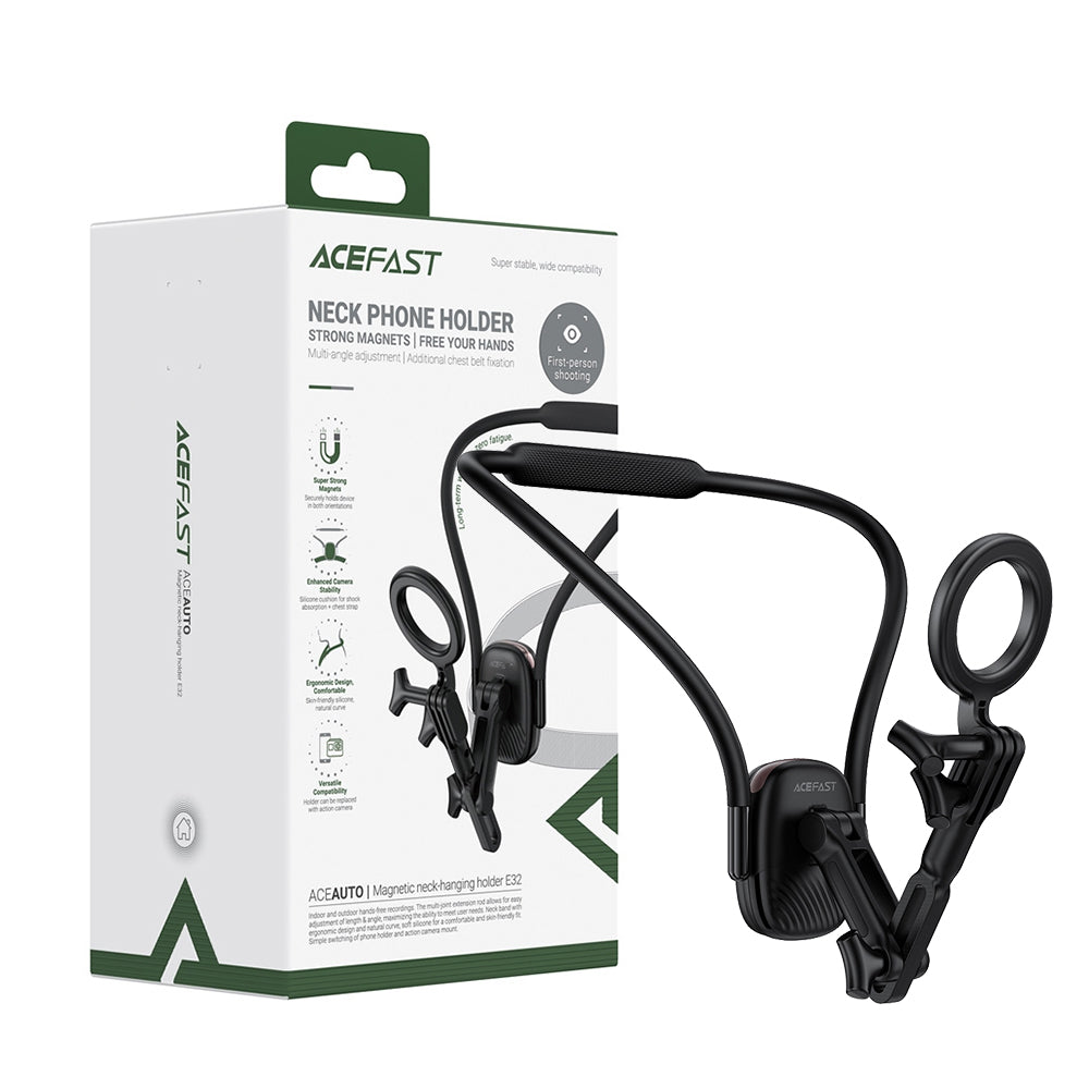 ACEFAST E32 Neck-Hanging Magnetic Phone Holder for POV Recording - Black