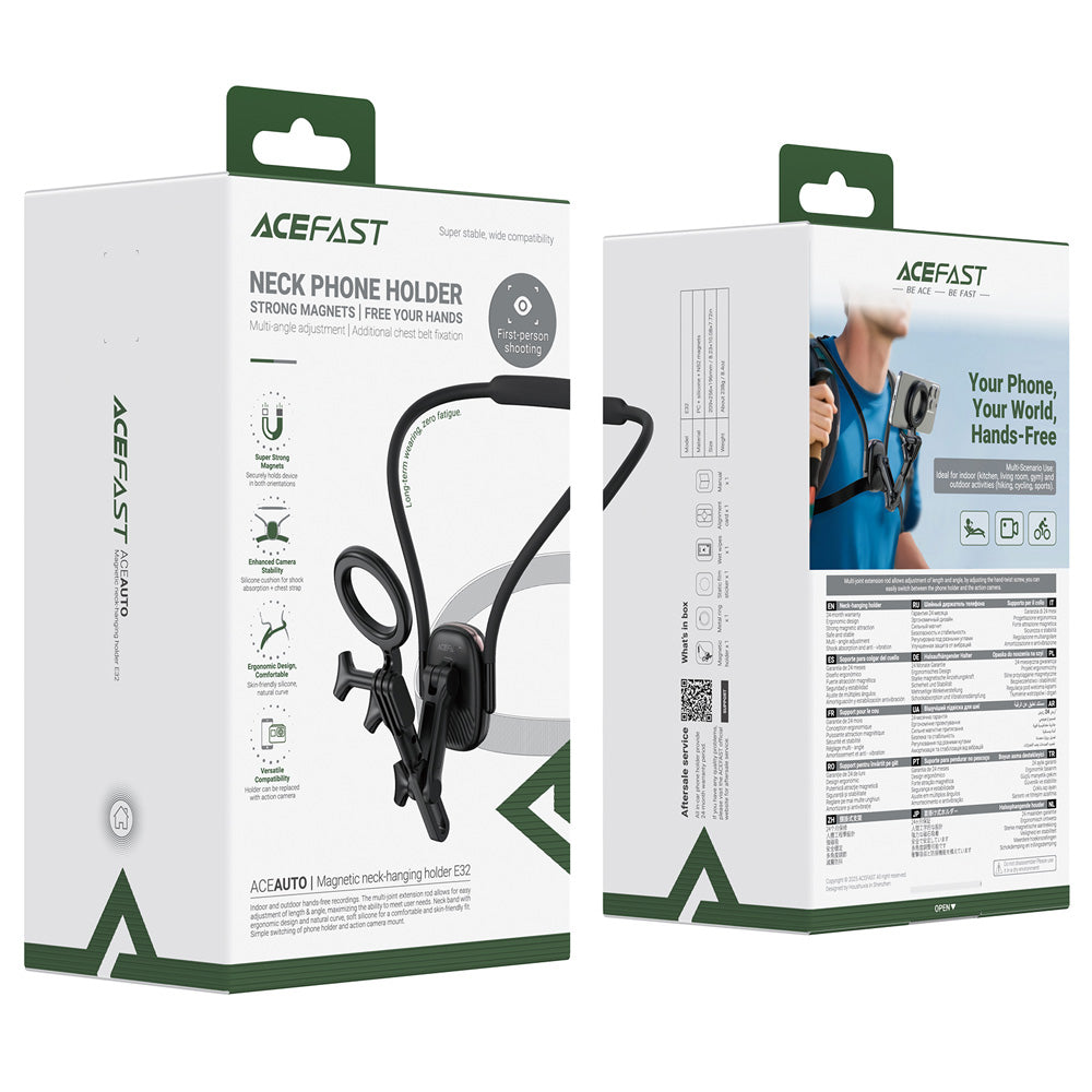 ACEFAST E32 Neck-Hanging Magnetic Phone Holder for POV Recording - Black