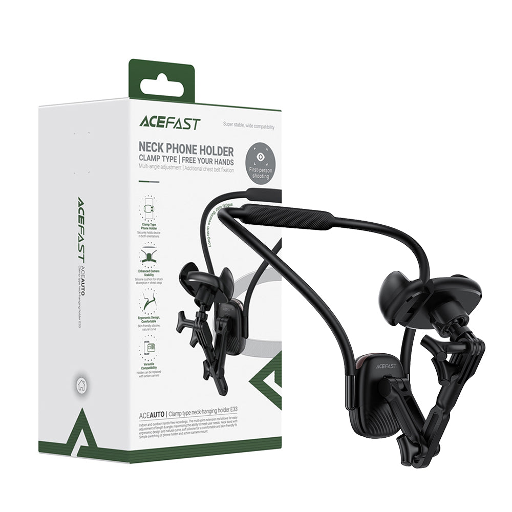 ACEFAST E33 Neck-Hanging Hands-Free Phone Holder for POV Recording - Black