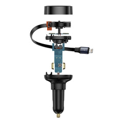 Baseus 60W Dual Type-C Car Charger with Built-in Cable (PD QC Fast Charging | Model CCTXP-CC)